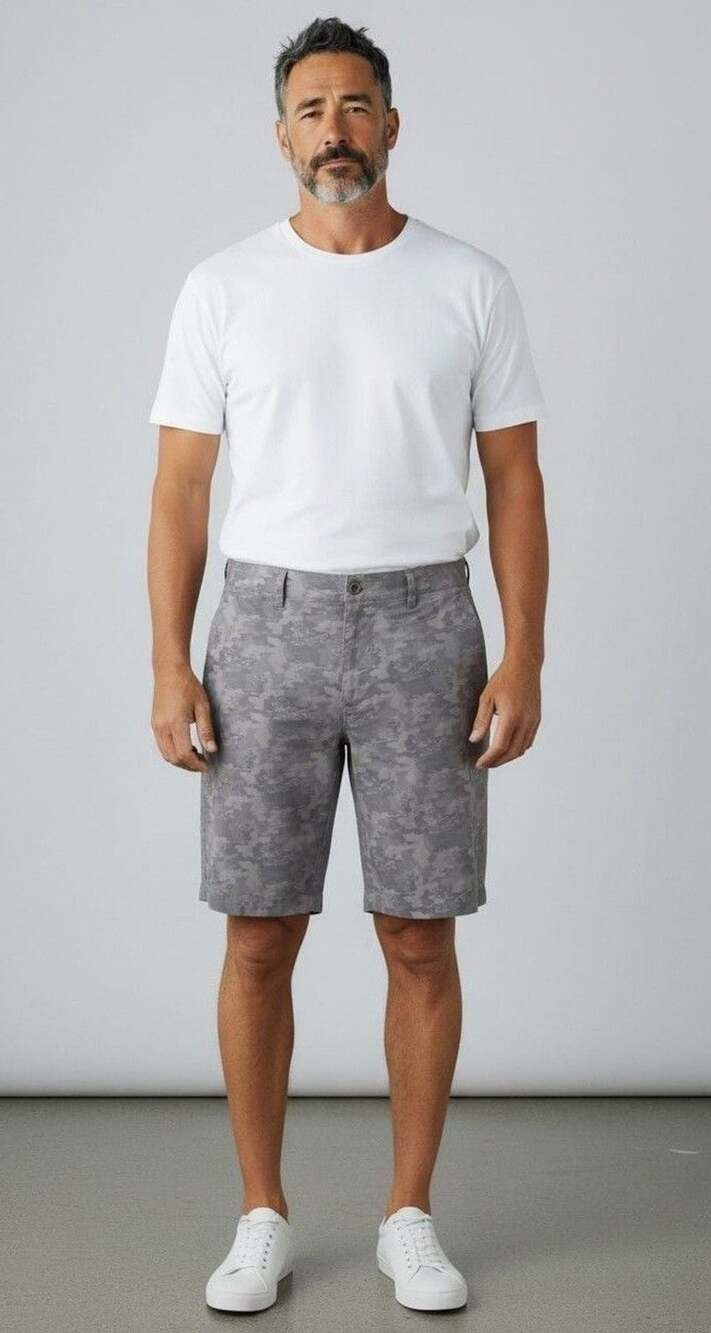 Peter Millar Shackleford Performance Hybrid Shorts Size 40 Gray Camo